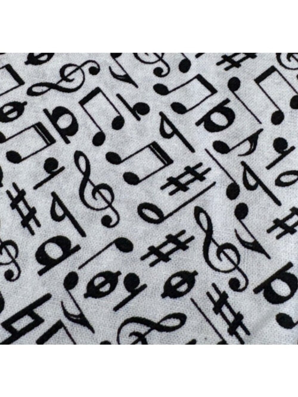 Musical Notes Fabric Cotton 16x44" Black Notes on White JoAnn Craft - Picture 6 of 14